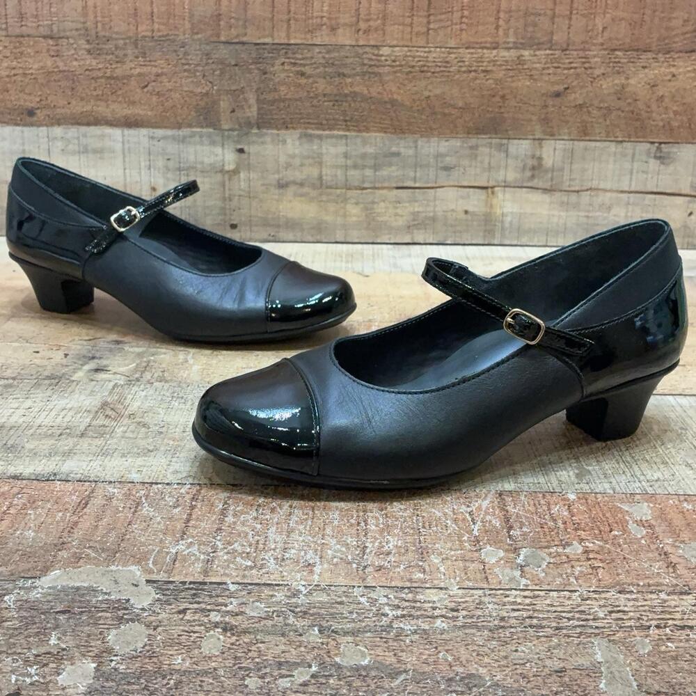 SAS Mary Jane Shoes Womens Size 11 W Black Leather Cap Toe Comfort Workwear